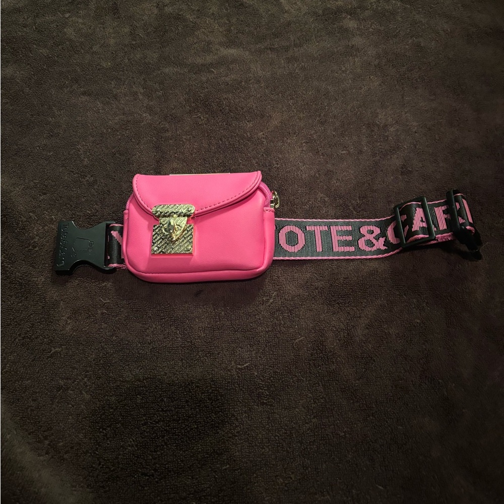 Vibrant Pink Belt Bag with Logo Strap
